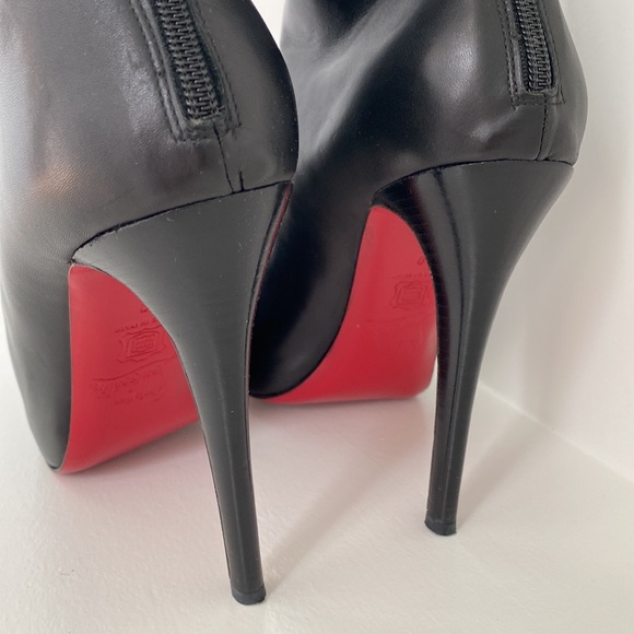 Christian Louboutin Black Leather Alta Ariella Knee High Boots 40 - Picture 6 of 12